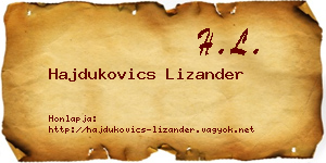 Hajdukovics Lizander névjegykártya